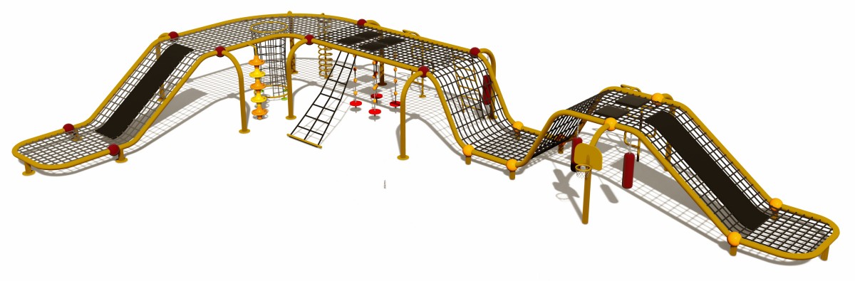 Panoramic display of wavy climbing playground equipment-1 Panoramic display of wavy climbing playground equipment-1