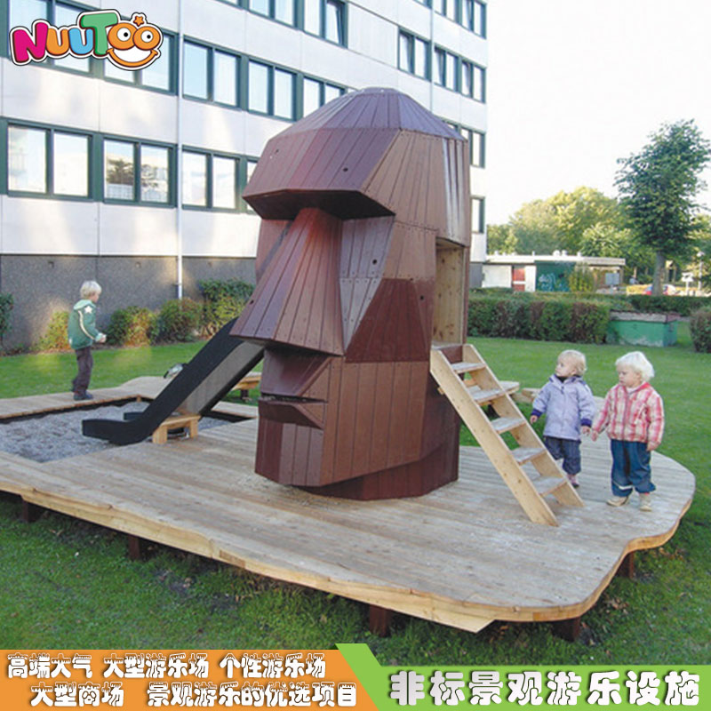 Human head outdoor wooden slide manufacturer_letto non-standard amusement