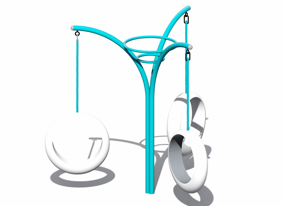 Outdoor playground swing with moon seat (4) Outdoor playground swing with moon seat (4)