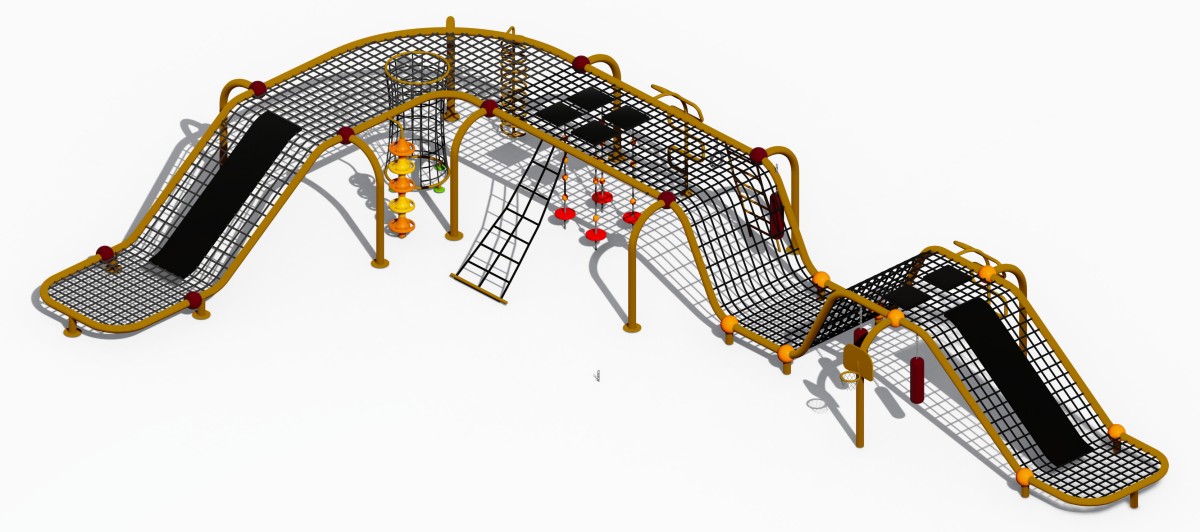 Panoramic display of wavy climbing playground equipment-3 Panoramic display of wavy climbing playground equipment-3