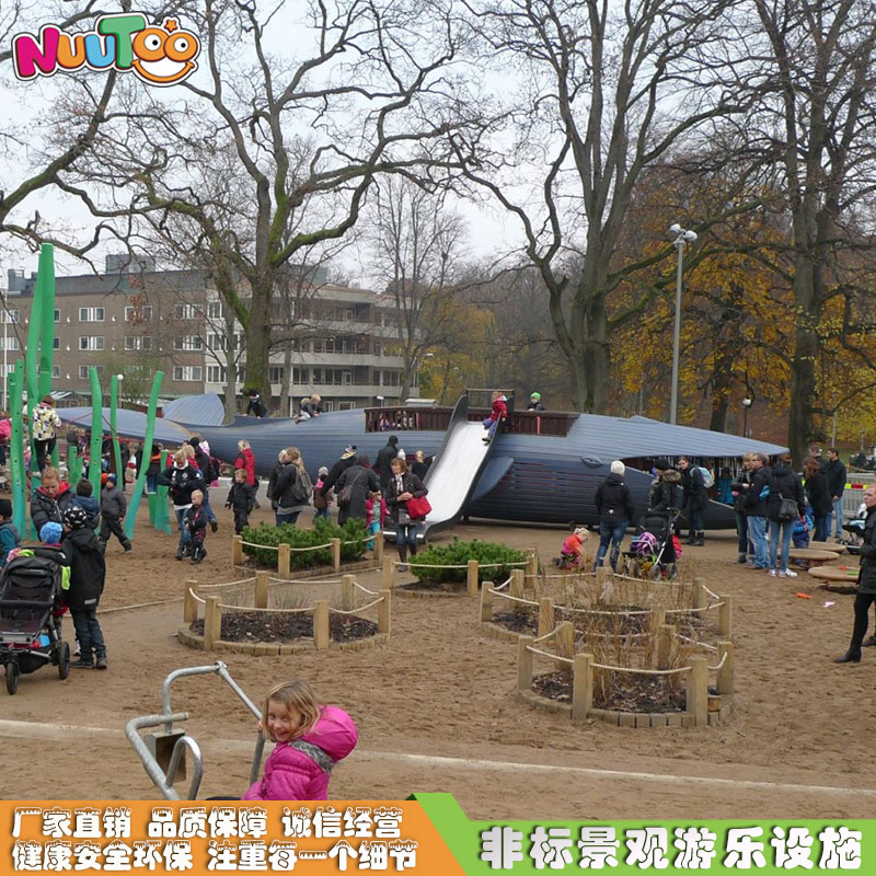 New landscape non-standard rides Classic wooden play equipment Park children's shark play combination LT-FB001