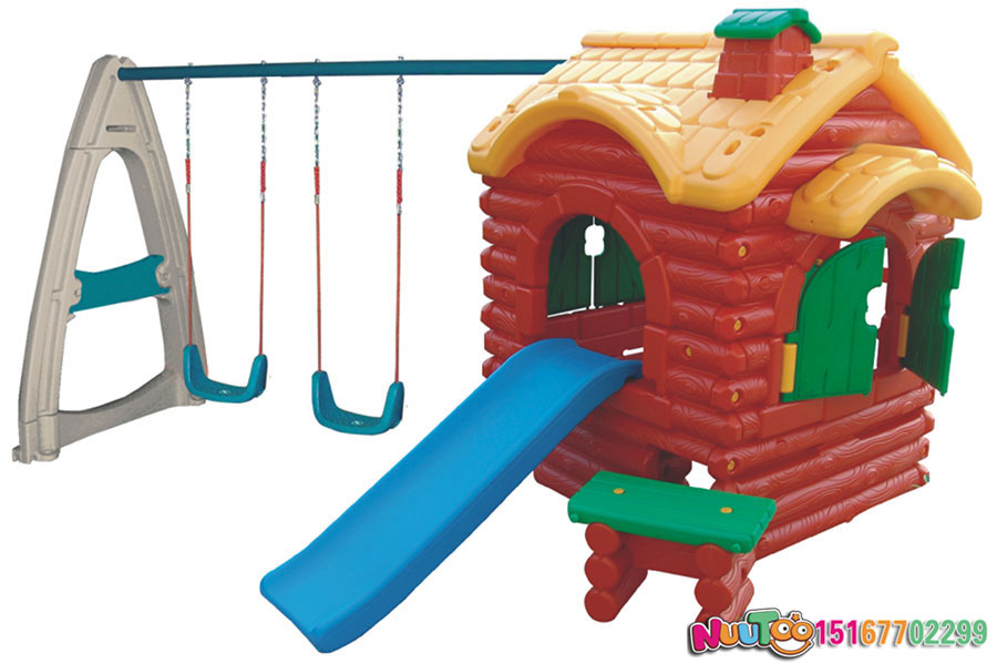 How to operate the child's slide swing