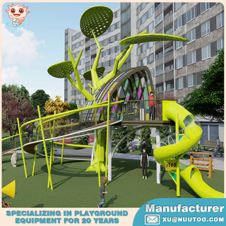 Playground Equipment Manufacturer Create Forest-themed Landscaped Playground