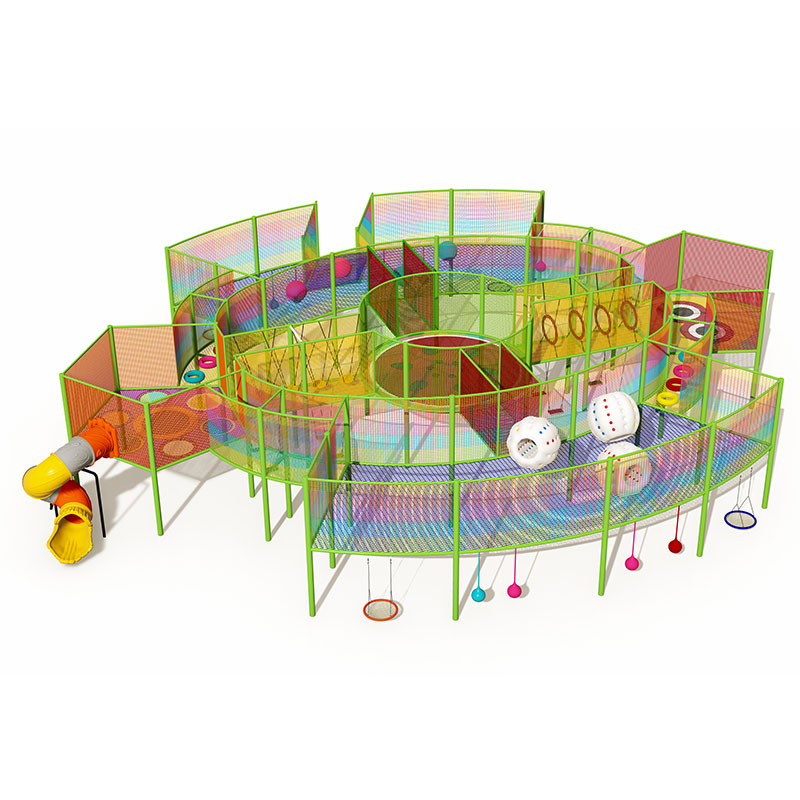 Kids Rope Trampoline and Climbing Wall Set