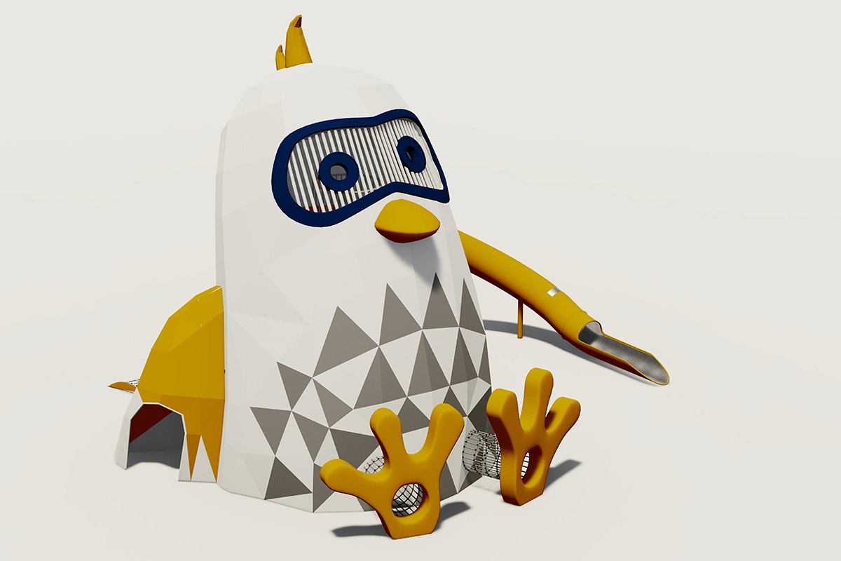 Chicken-themed playground slides (2)