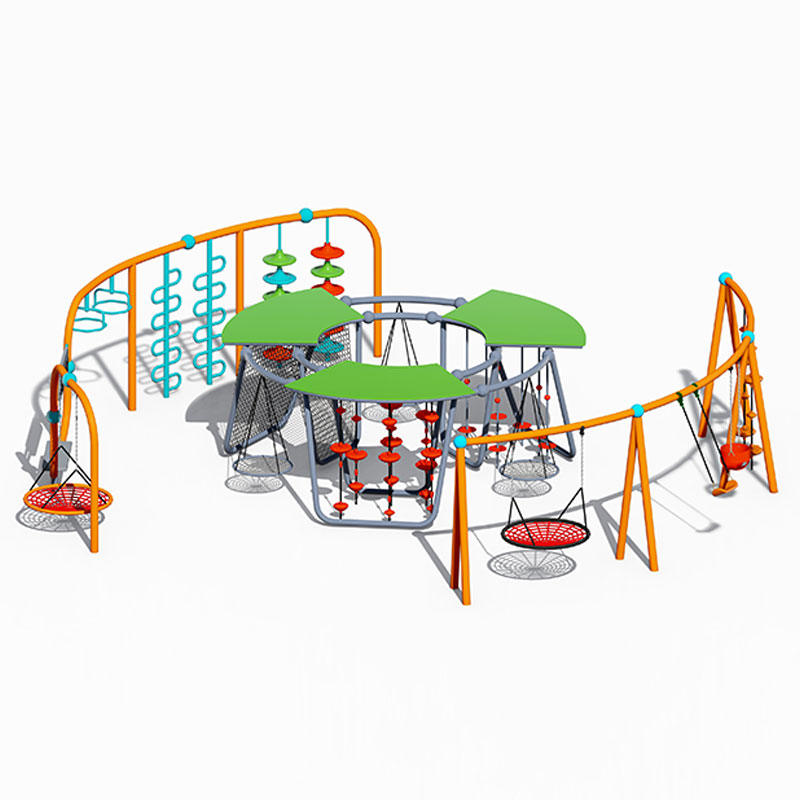 Outdoor Multi-Functional Swing Set with Climbing Function for Kids