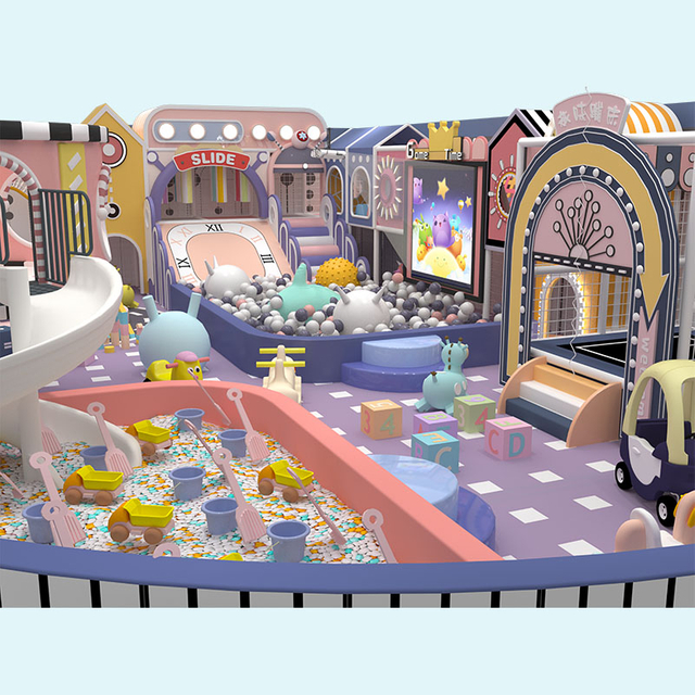 Lighted Macaron Pastel Maze Playground for Mall Kids Zones