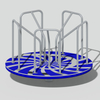 Durable Galvanized Steel And Pe Board Round Playground Spinner for Safe Outdoor Outdoor Playground 