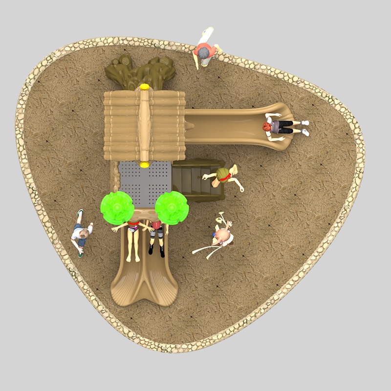 Jungle Explorer Thatch Slide: Premium Outdoor Playground