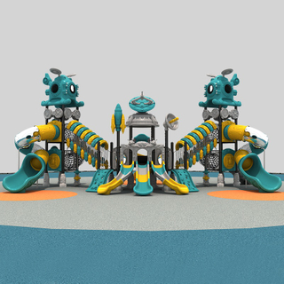 Rocket Themed Children's Playground Slide with Cosmic Fun