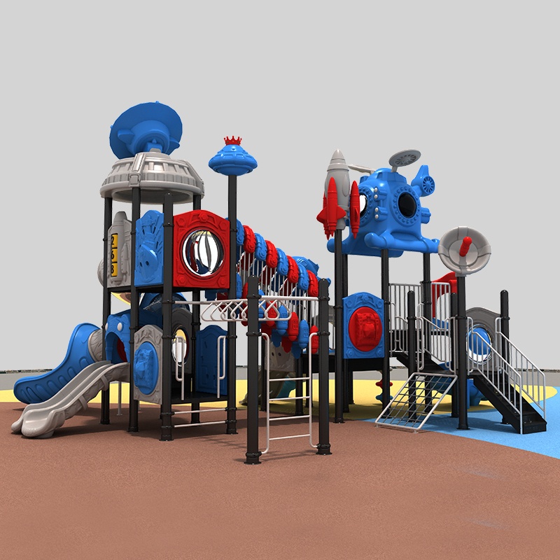 Children's Rocket Ship Outdoor Playground Slide for Adventure