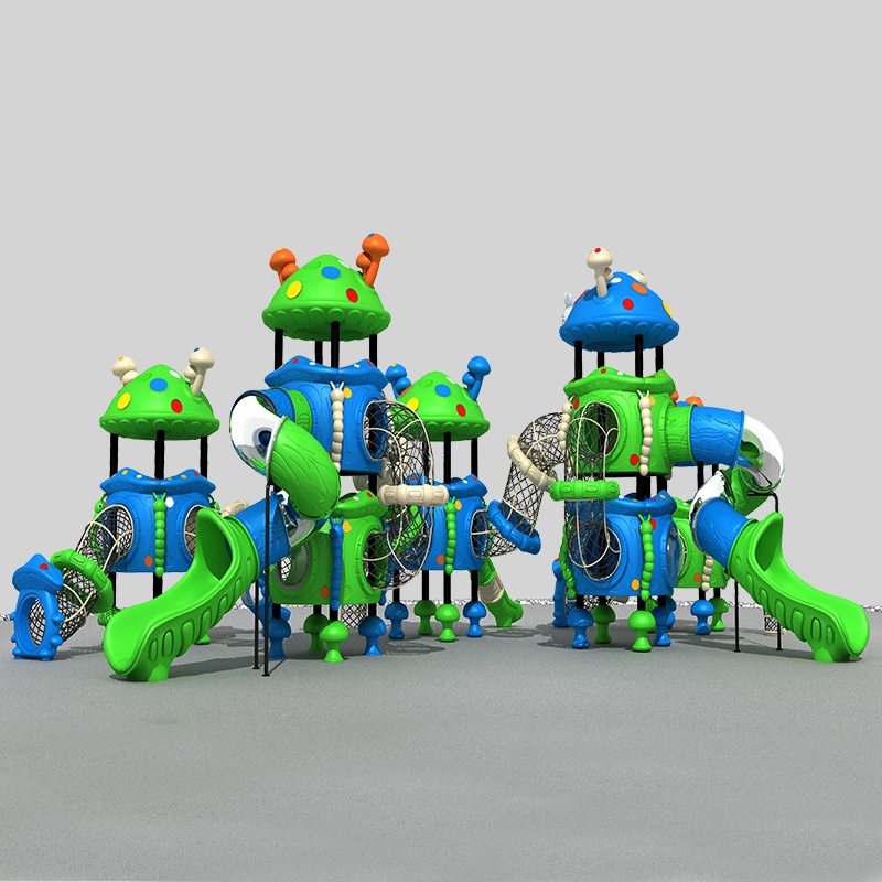 Colorful Mushroom Slide Bundle with Commercial Play Equipment