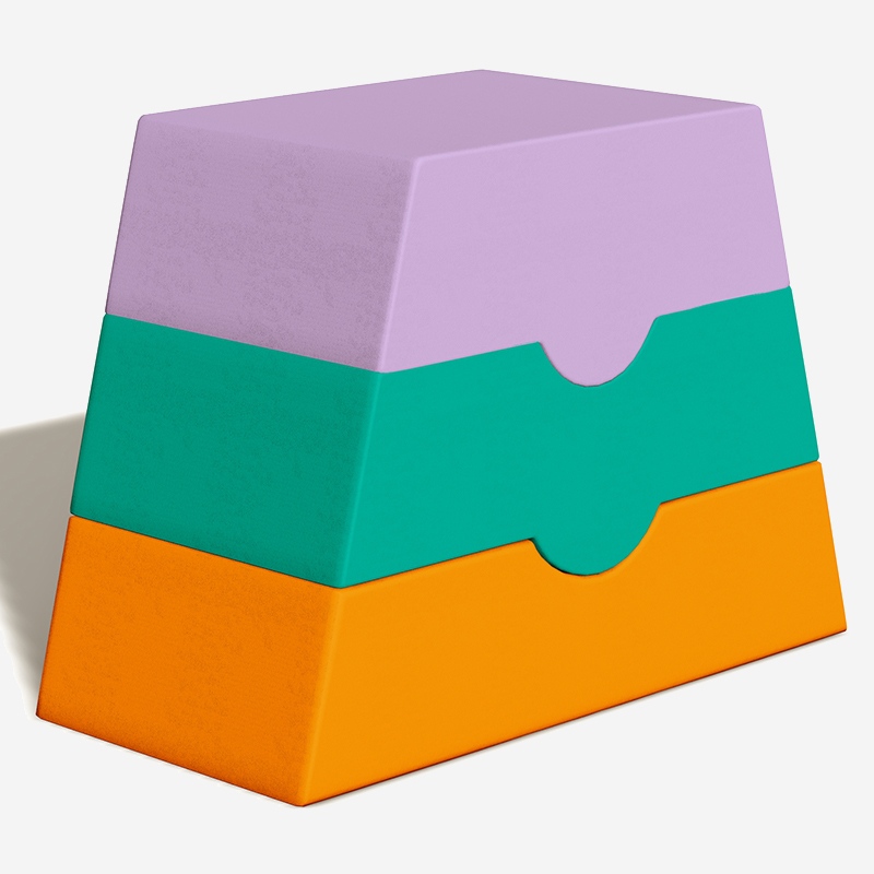 Tri-Color Stacked Indoor Soft Play Vaulting Hors