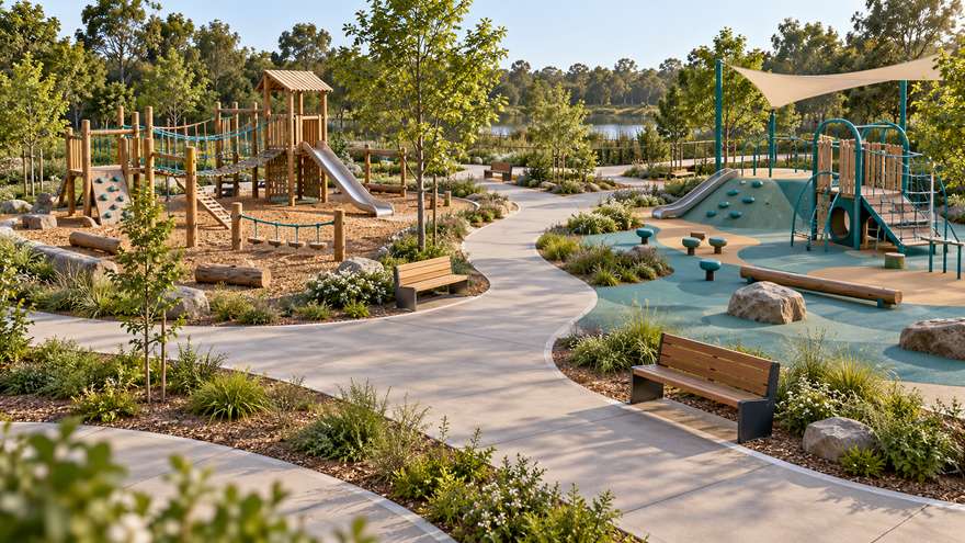 Caregiver observation and playground circulation concept