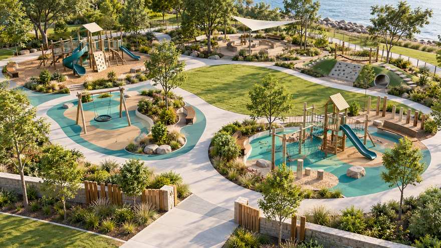 Coordinated playground concept layout