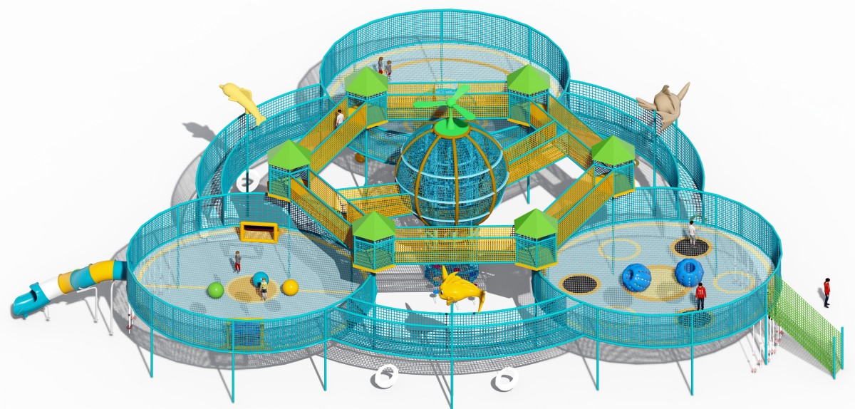 15. Large Rope Playground Structure -3