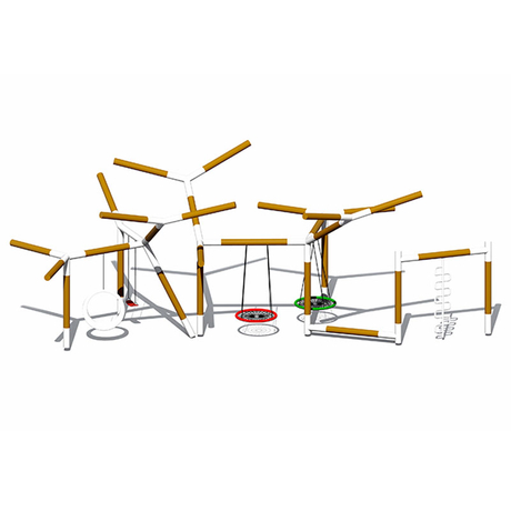 Durable Galvanized Pipe Kids Multi-person Tree Branch Swing 