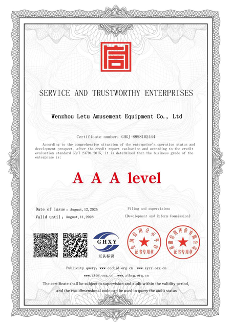 LeTu Quality Service Integrity Unit Certificate
