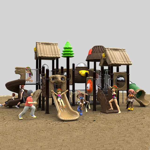 Safety-Certified Thatch Playground Slide for Schools & Parks