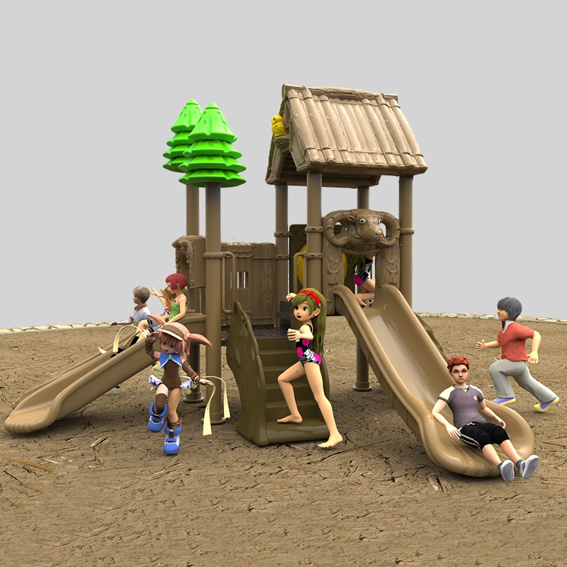 Jungle Explorer Thatch Slide: Premium Outdoor Playground