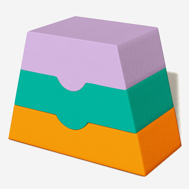 Tri-Color Stacked Indoor Soft Play Vaulting Hors