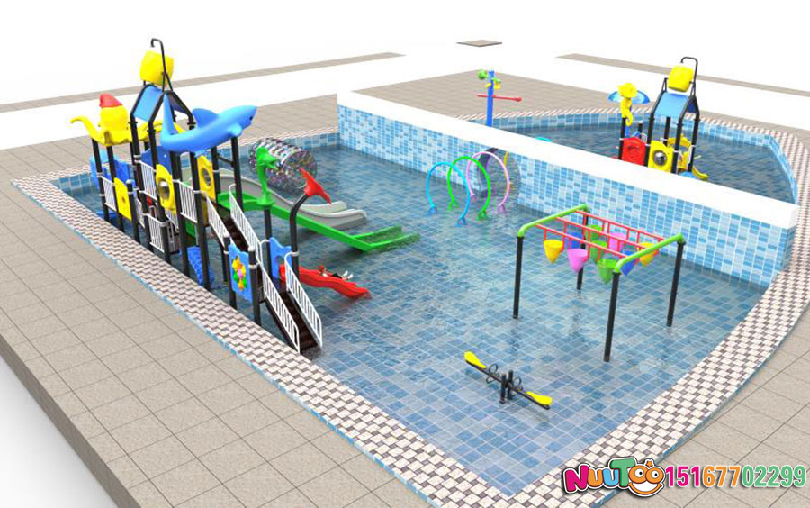 Water slide + children's play equipment + slides - (2)