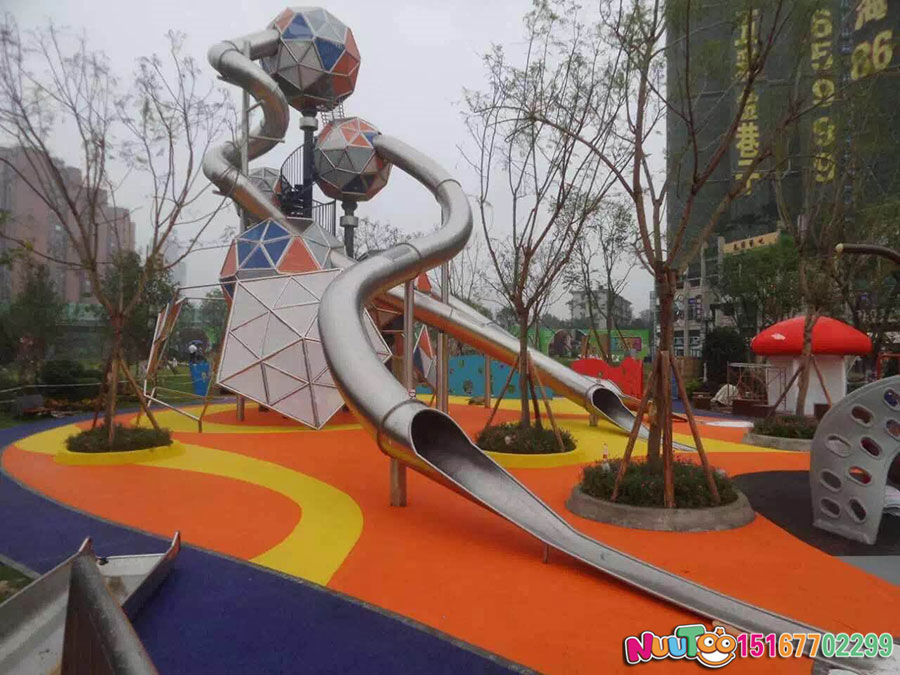 Non-standard amusement + large combination slide Nanjing Vanke stainless steel slide (18)
