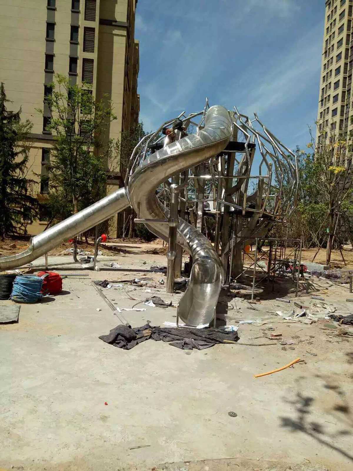 stainless steel playground slide (4)