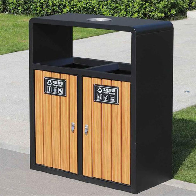 Plastic Wooden commercial rubbish bins, rubbish bin factory 