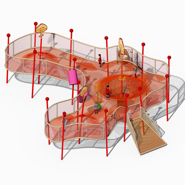 Outdoor Rope Net Trampoline Climber for Kids