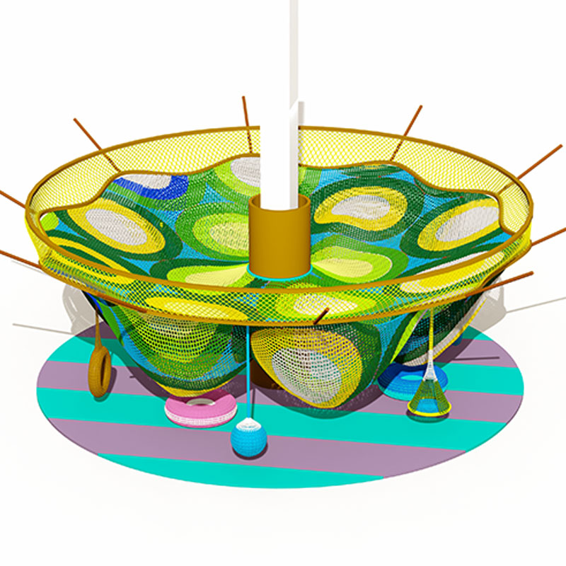 Rope Net Climber Playset with Mini Jumping Area