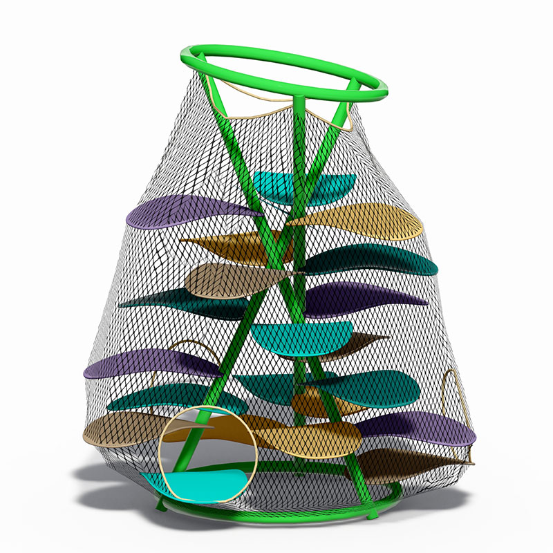 Wooden and Plastic Outdoor Climbing Frame