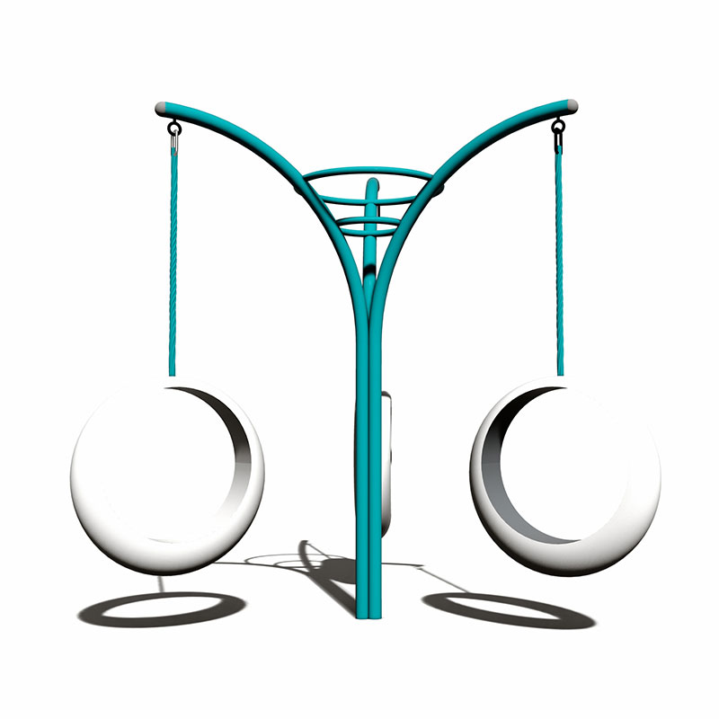 Galvanized Pipe Kids Three-person Swing For Outdoor Playground