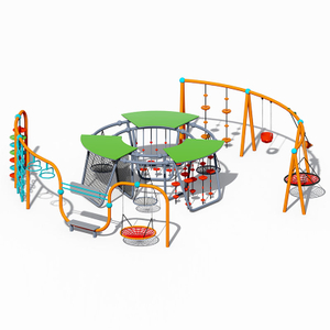 Outdoor Multi-Functional Swing Set with Climbing Function for Kids