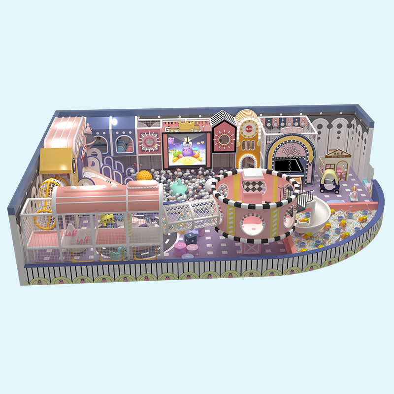 Lighted Macaron Pastel Maze Playground for Mall Kids Zones