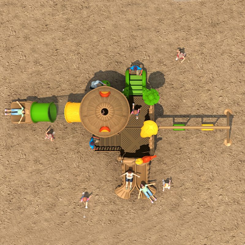 Themed Outdoor Slide Playground: Thatch Slide Fort 