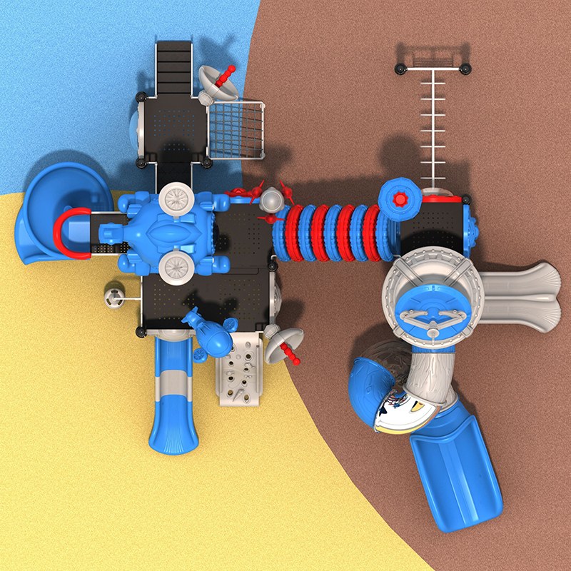 Children's Rocket Ship Outdoor Playground Slide for Adventure