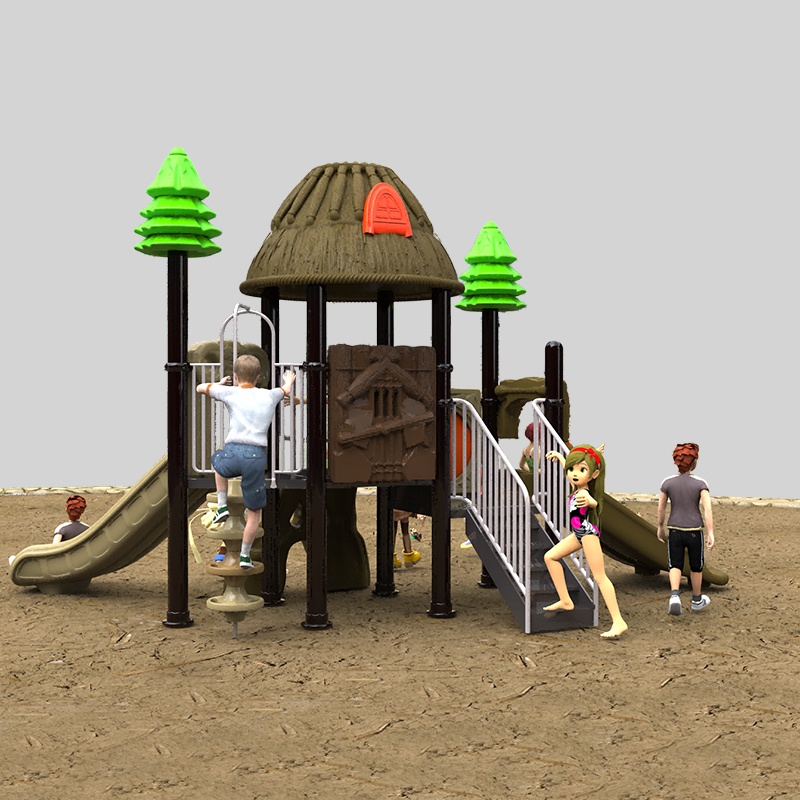 Interactive Outdoor Playground Slide with Climbing Features