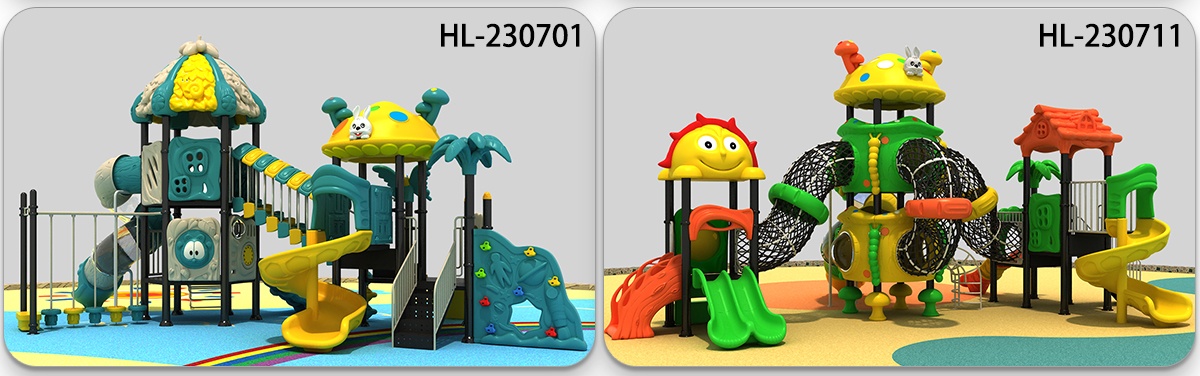 Durable HDPE Plastic Playground Slides (2)