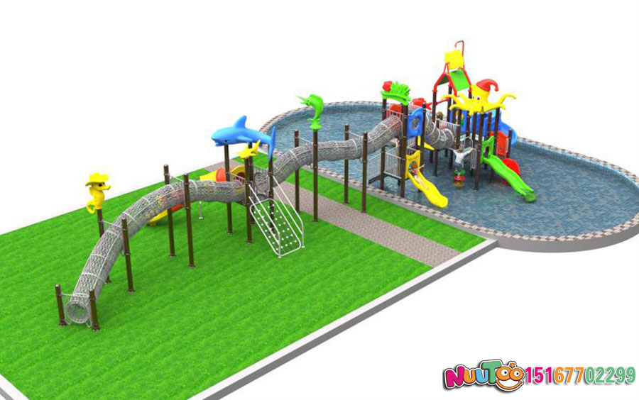 Water slide + children's play equipment + slide - (5)