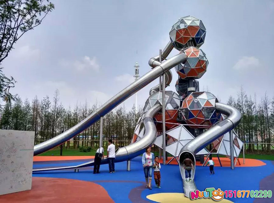 Non-standard landscape amusement creative stainless steel slide
