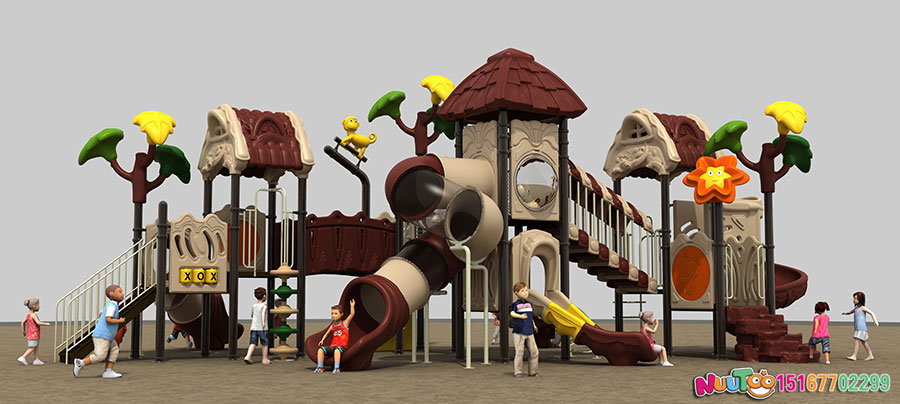 What are the types of materials that make up a child park equipment? Roughly divided into 4
