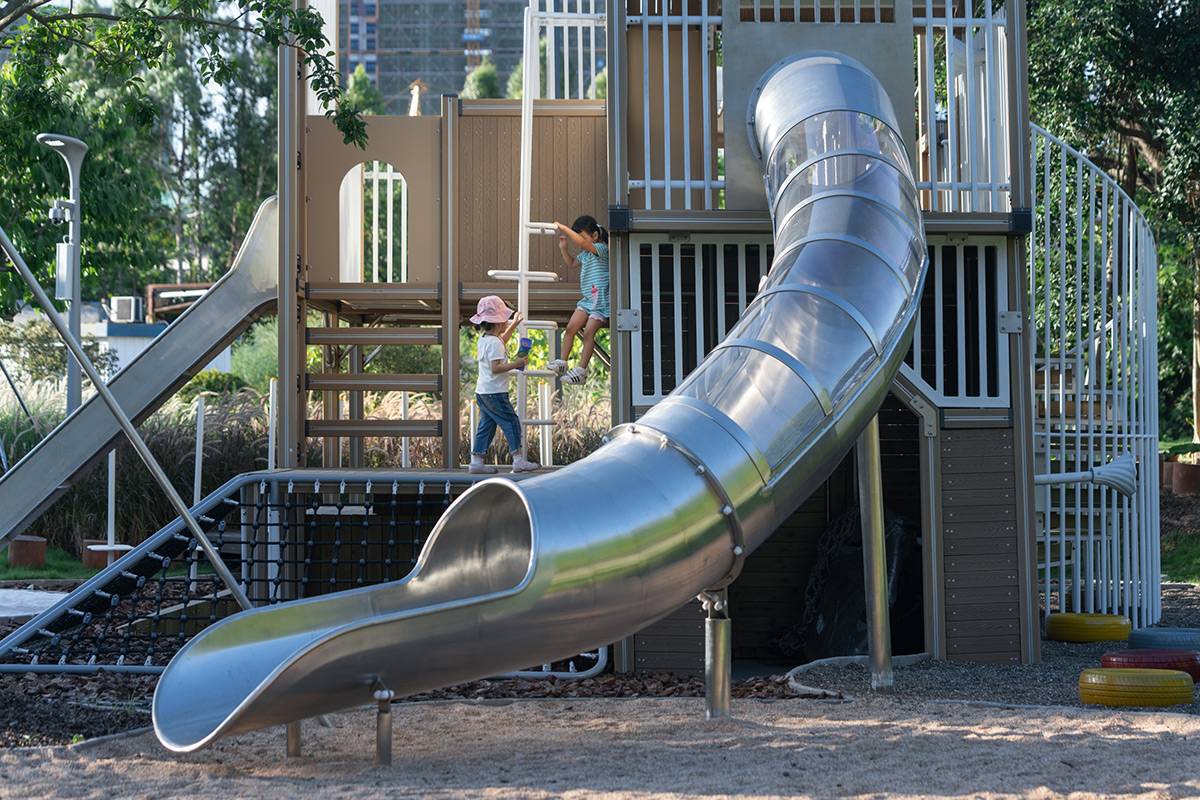 stainless steel playground slide (7)