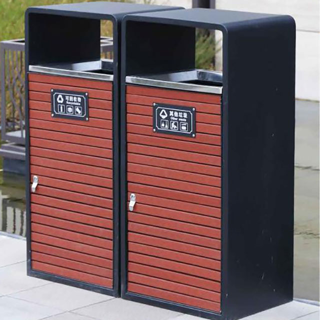 Plastic Wooden commercial rubbish bins, rubbish bin factory 