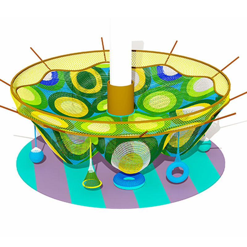 Rope Net Climber Playset with Mini Jumping Area