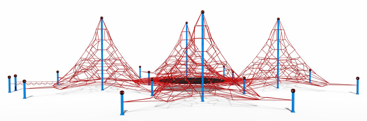 Panoramic display of outdoor children's net climbing frame-3