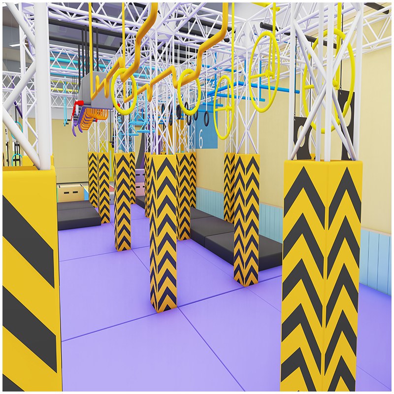Custom Ninja Warrior Indoor Obstacle Course Training System