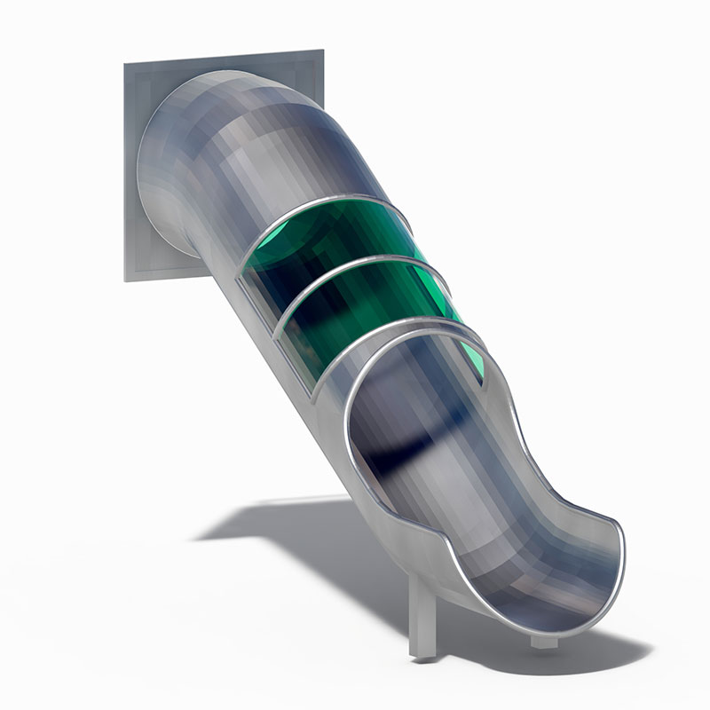 Tube-Style Stainless Steel Slide with Green View Windows
