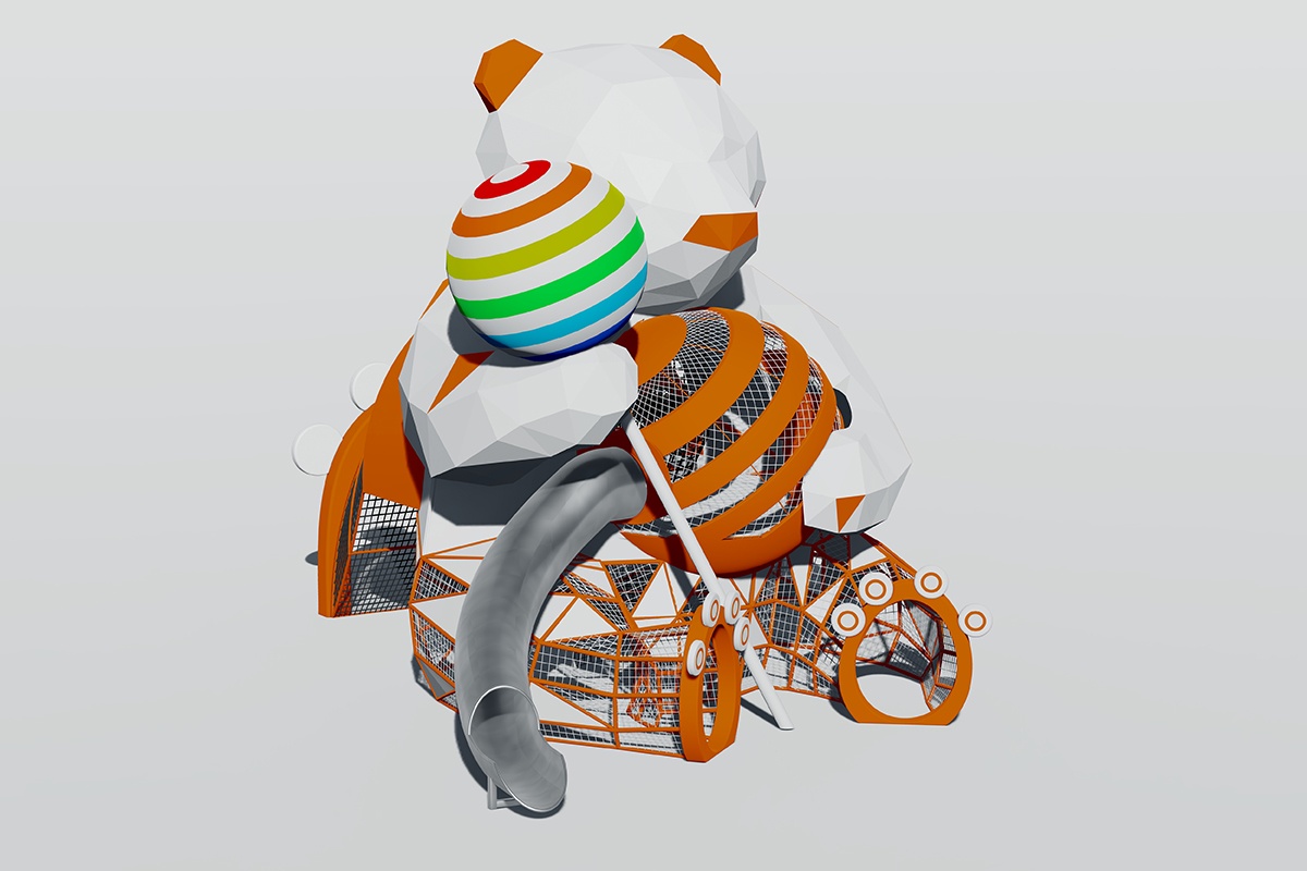 Bear-themed playground slides (4)