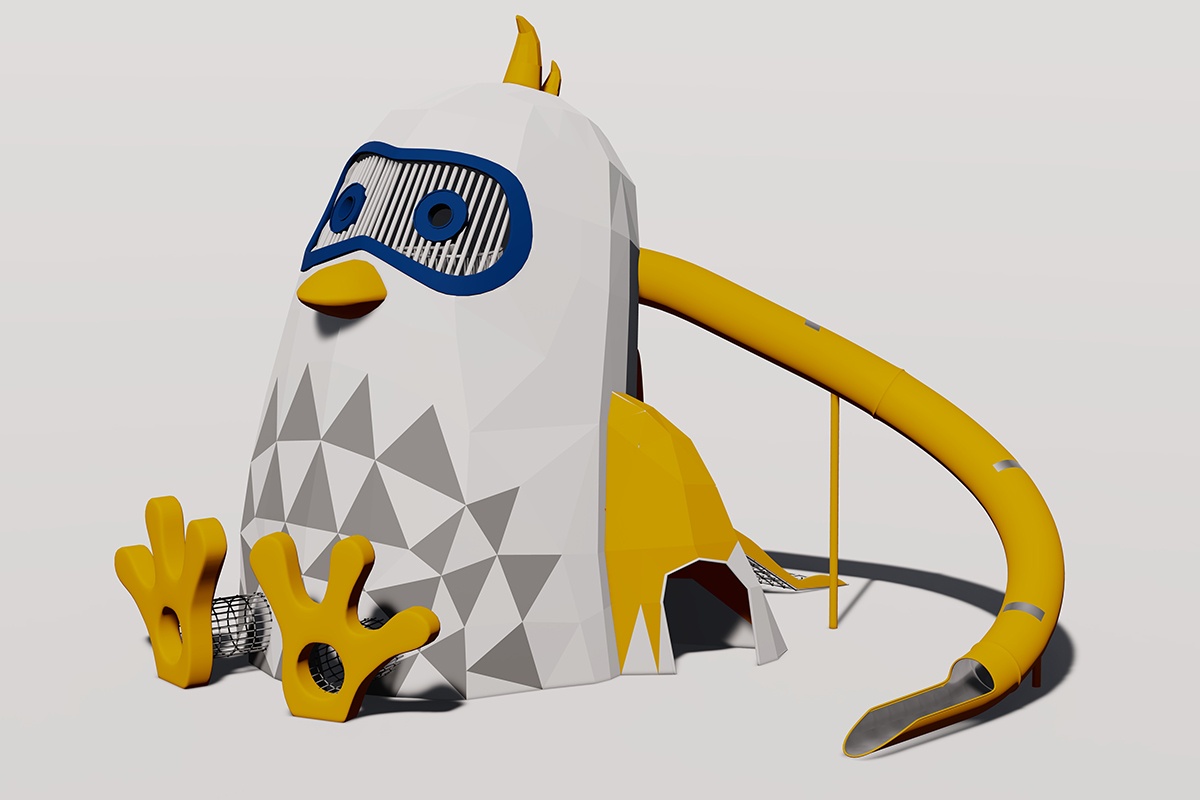 Chicken-themed playground slides (3)